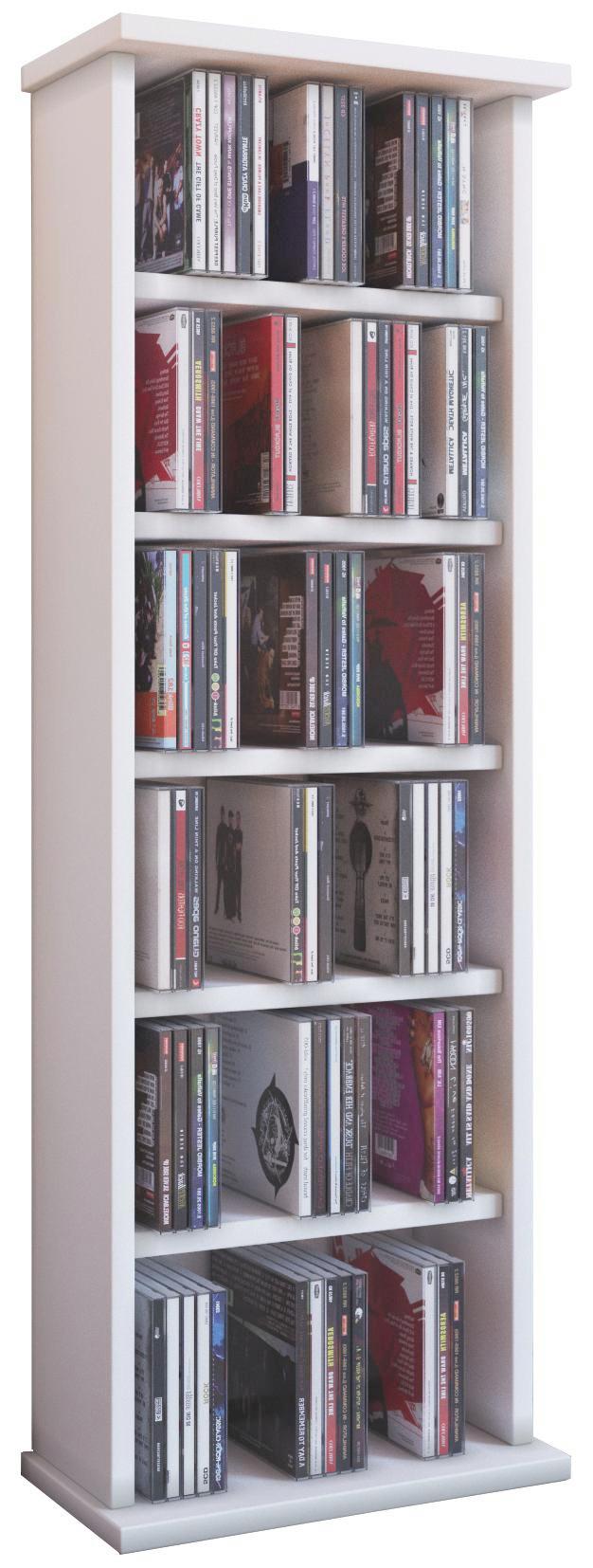 CD-regal Vostan B: 31 cm - Weiß, KONVENTIONELL, Holzwerkstoff (31/92/18cm)