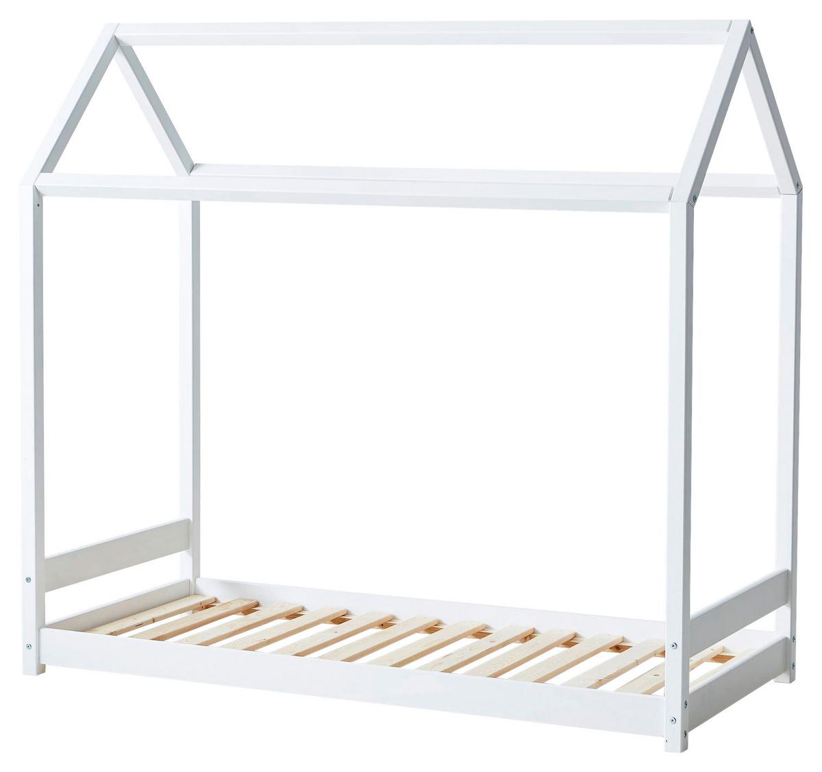 Hausbett Eco One Weiß, Lf: 70x160 cm - Weiß/Naturfarben, MODERN, Holz (70/160cm) - MID.YOU