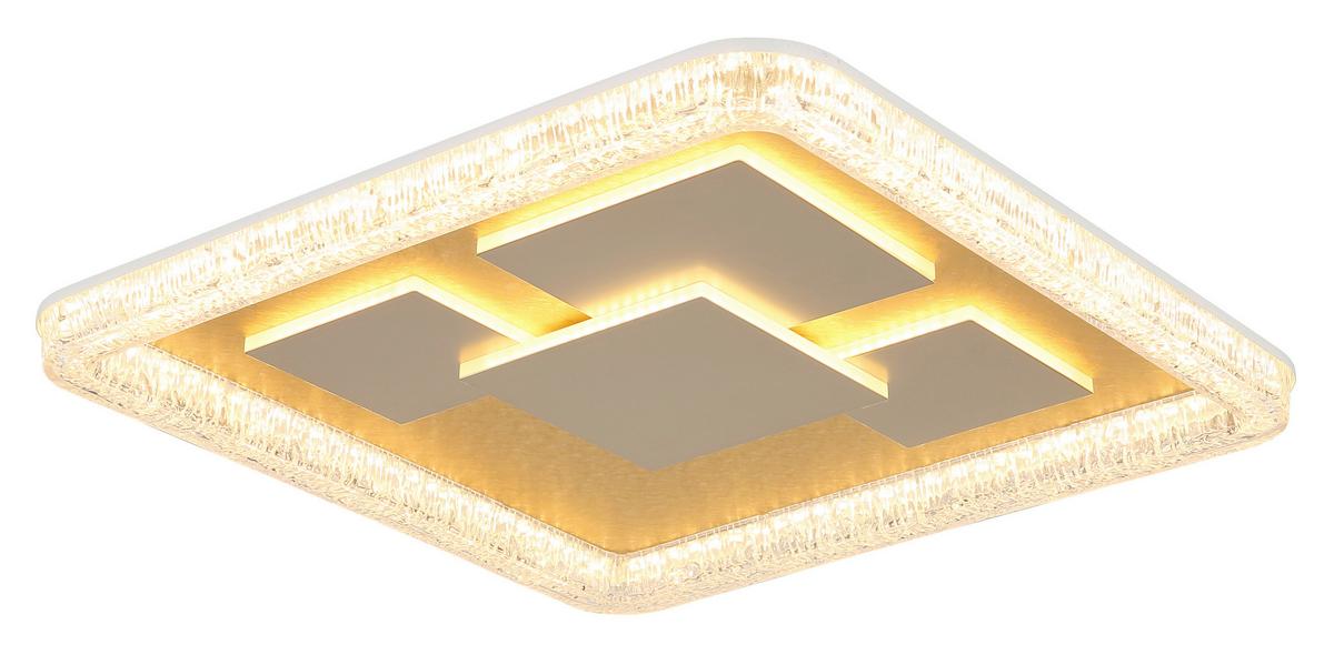 LED-Deckenleuchte 3000k, 40w - Klar/Goldfarben, Design, Kunststoff/Metall (48,8/48,8/7cm) - Globo