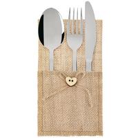 Evőeszköztartó Tok Heidi - barna, Modern, textil (10/20.5cm)