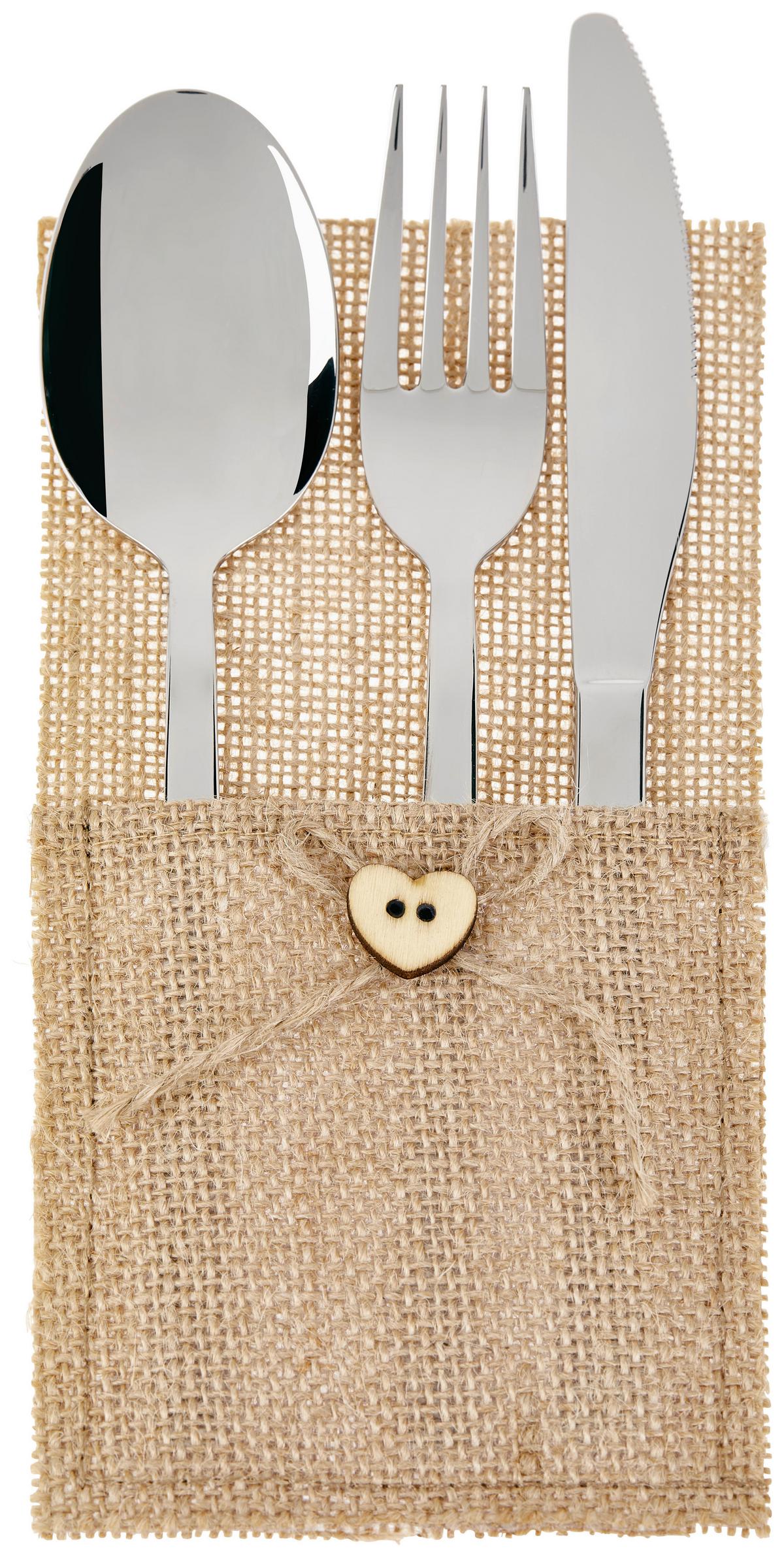 Evőeszköztartó Tok Heidi - barna, Modern, textil (10/20.5cm)