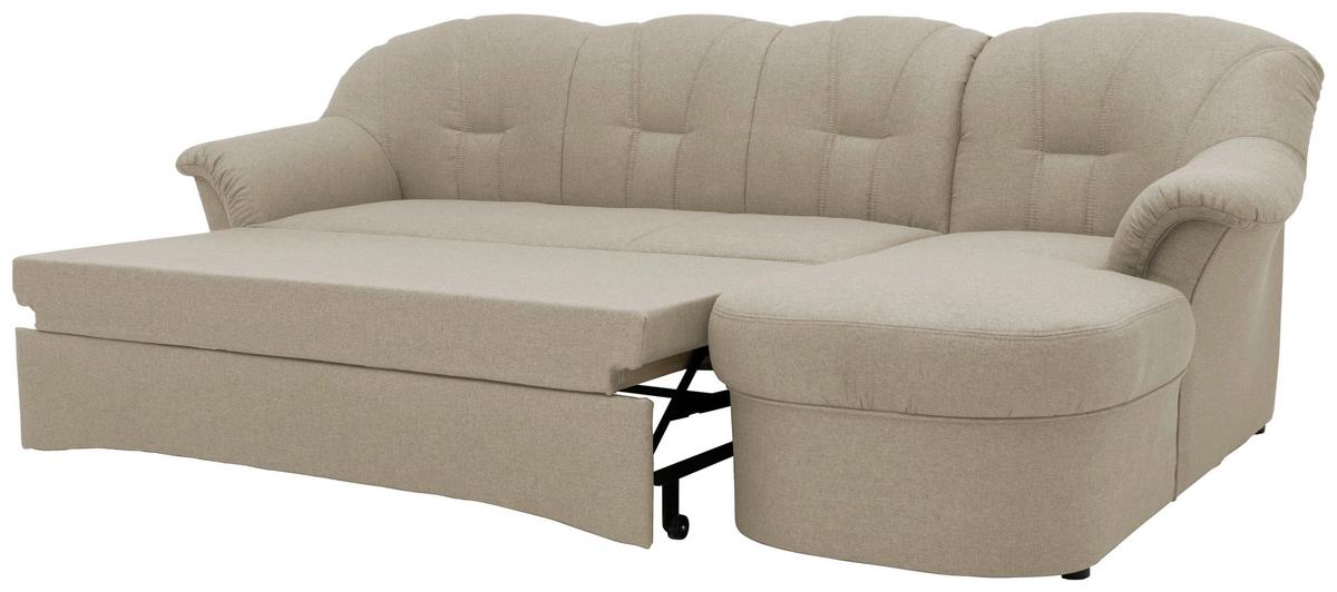 Ecksofa Mit Schlaffunktion Papenburg Schlammfarben - Schlammfarben/Schwarz, KONVENTIONELL, Textil (233/142cm) - MID.YOU