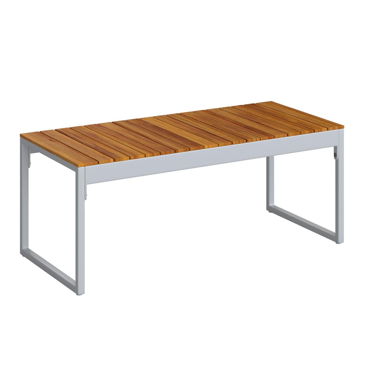 Terasová sedacia súprava ARIELLA - farba akácie/svetlosivá, Modern, kov/drevo (160/88/65cm) - Bessagi Garden