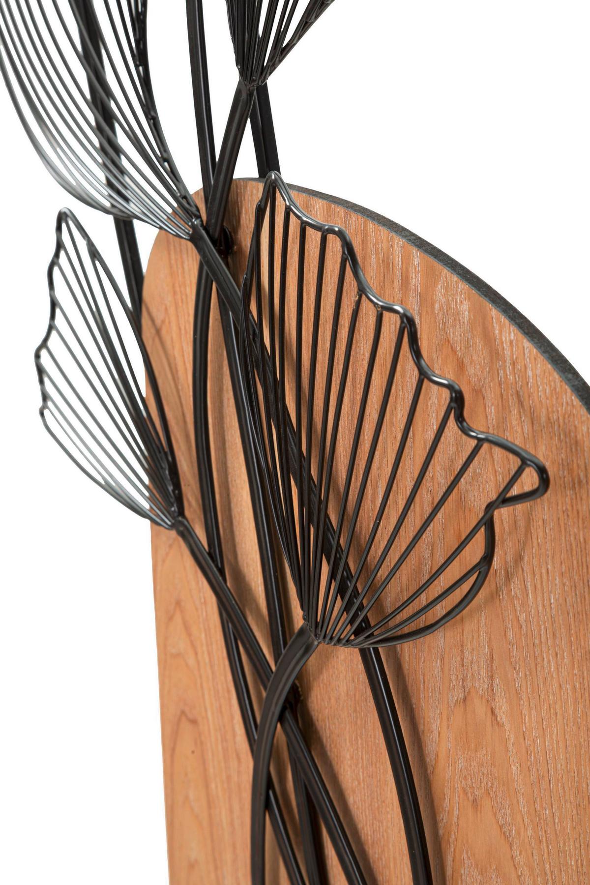 Wanddeko Panel Tali Naturfarben, Schwarz B: 70 cm - Schwarz/Naturfarben, Basics, Holzwerkstoff/Metall (70/100/3cm)