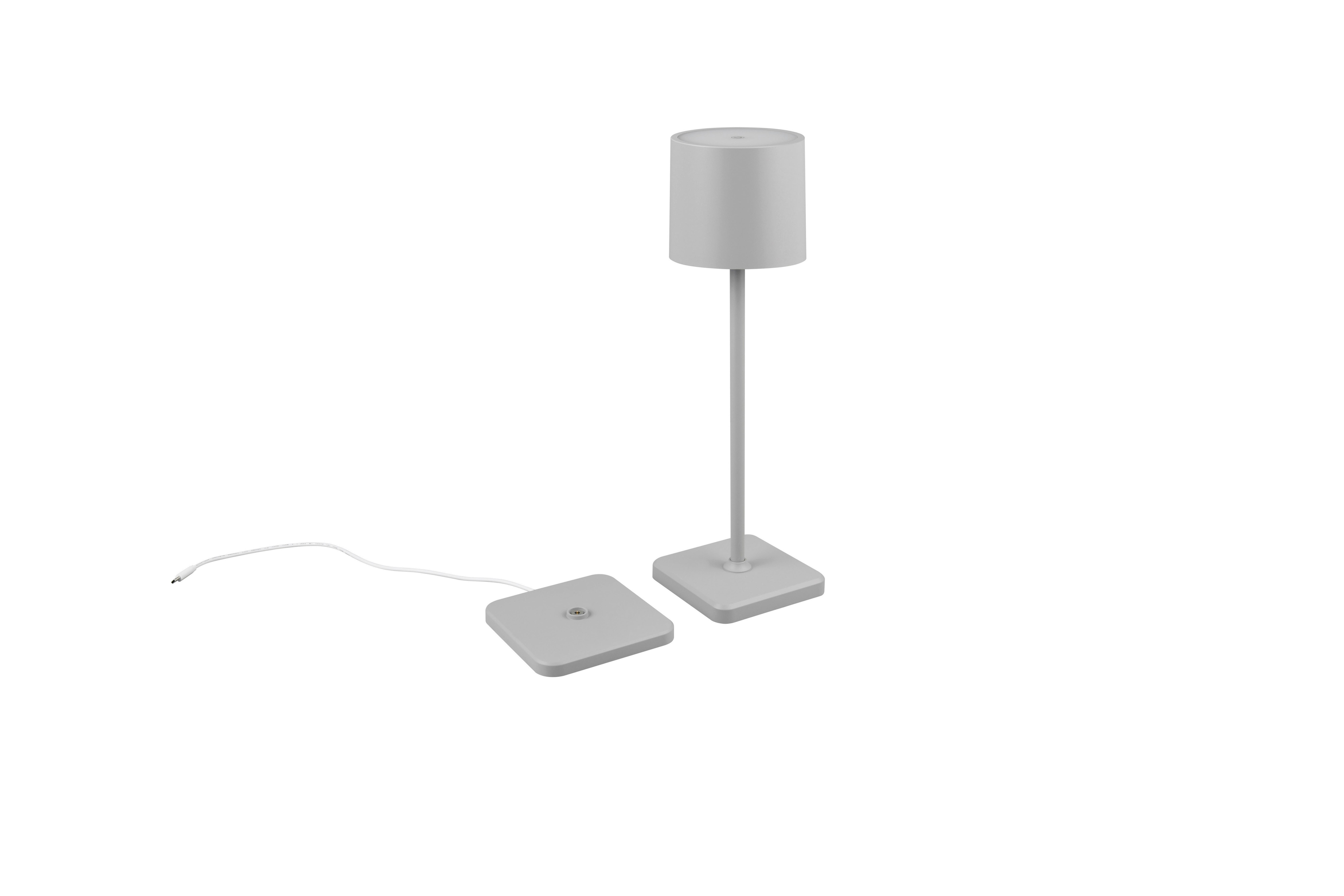 Akku-Tischleuchte R54096177 Fernandez - Grau, KONVENTIONELL, Kunststoff (12,5/38/12,5cm)