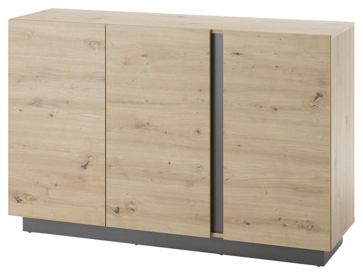 Sideboard Clair Grau/Eiche Dekor B:138cm - Eiche Artisan/Grau, Design, Holzwerkstoff (138/91/40cm) - MID.YOU