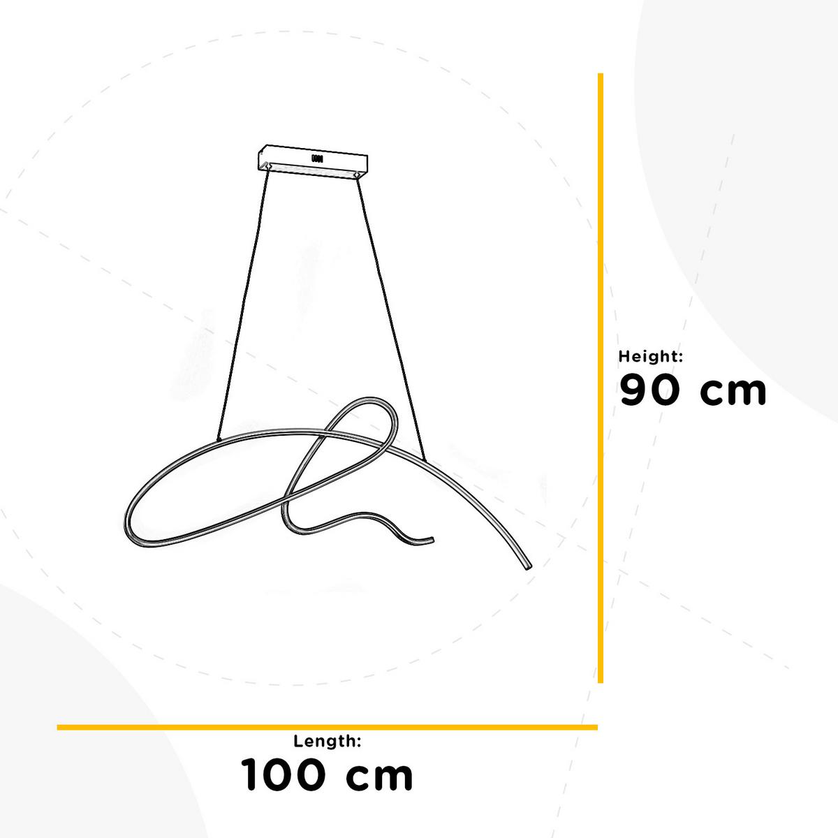 Led-hängeleuchte 5048/s - Goldfarben, Design, Metall (100/2/90cm)