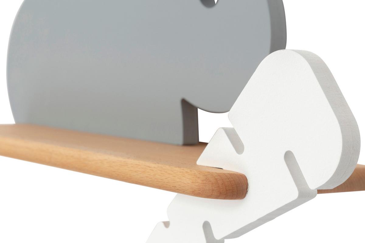 Kinderwandleuchte 21-84743 Rabit - Weiß/Grau, Basics, Holz/Holzwerkstoff (37/12/31cm)