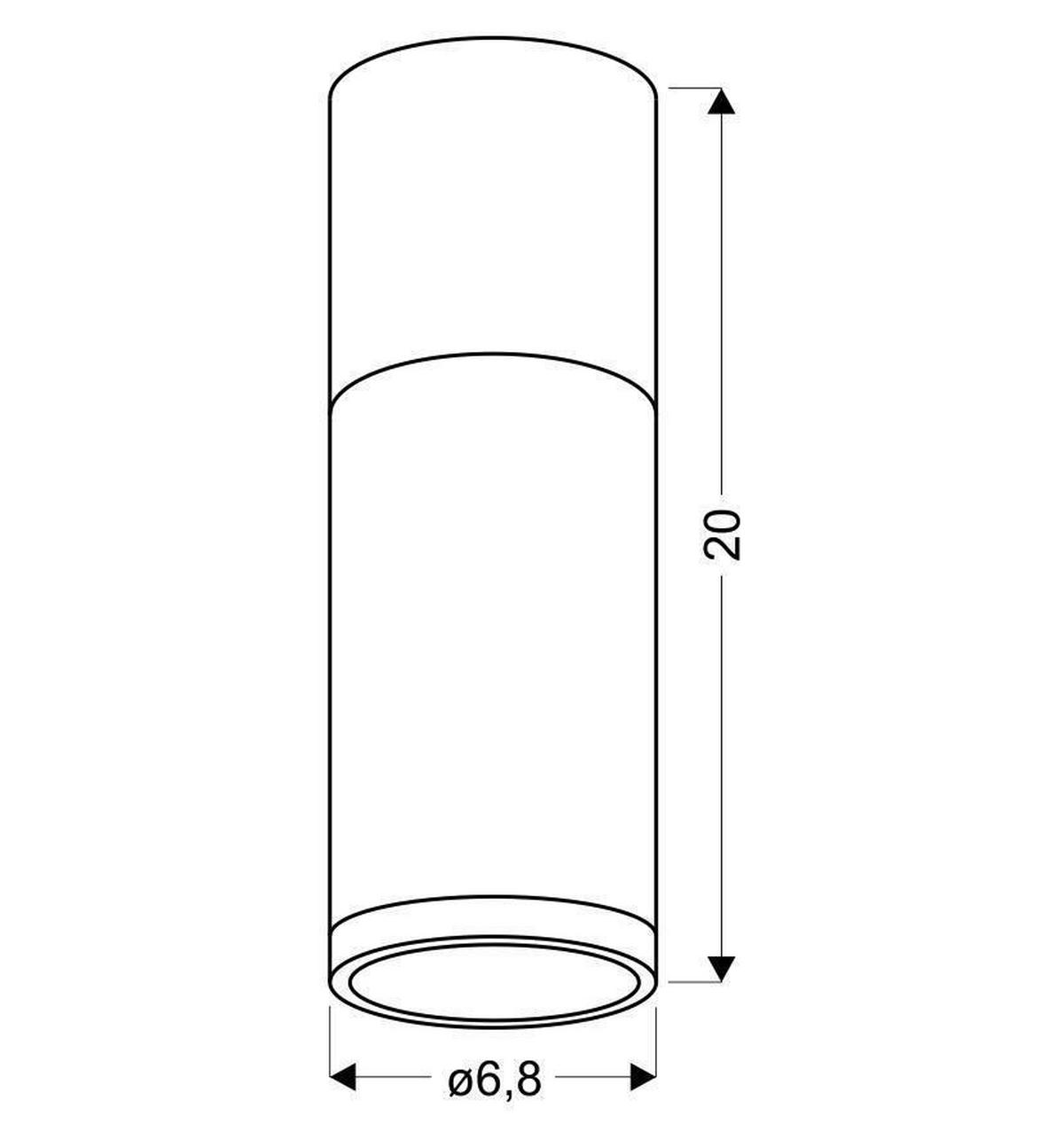 Deckenleuchte 2284286 Tuba - Grau, Natur, Metall (6.8/6.8/20cm)