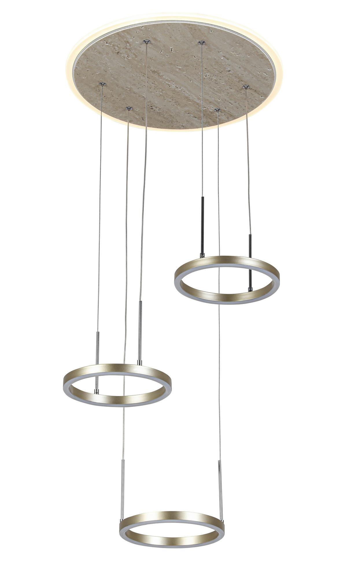 ZÁVESNÉ LED SVIETIDLO STONI - šampanská, Modern, kov/plast (42/150cm) - Mömax