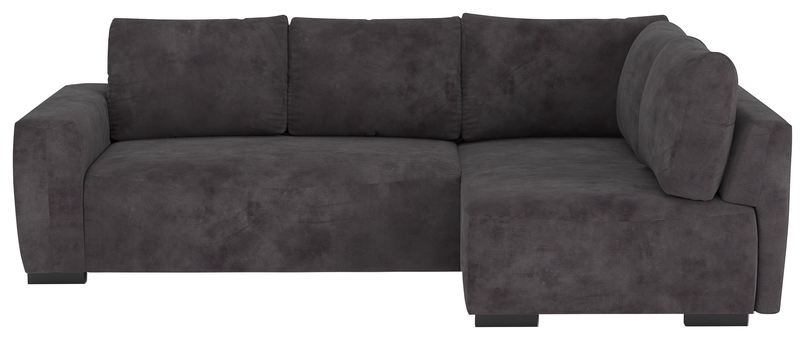 Ecksofa mit Bettfunktion Giro Mikrofaser schwarz, B: 252cm - Schwarz, Trend, Textil (252/86/170cm)