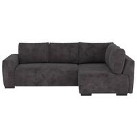 Ecksofa mit Bettfunktion Giro Mikrofaser schwarz, B: 252cm - Schwarz, Trend, Textil (252/86/170cm)