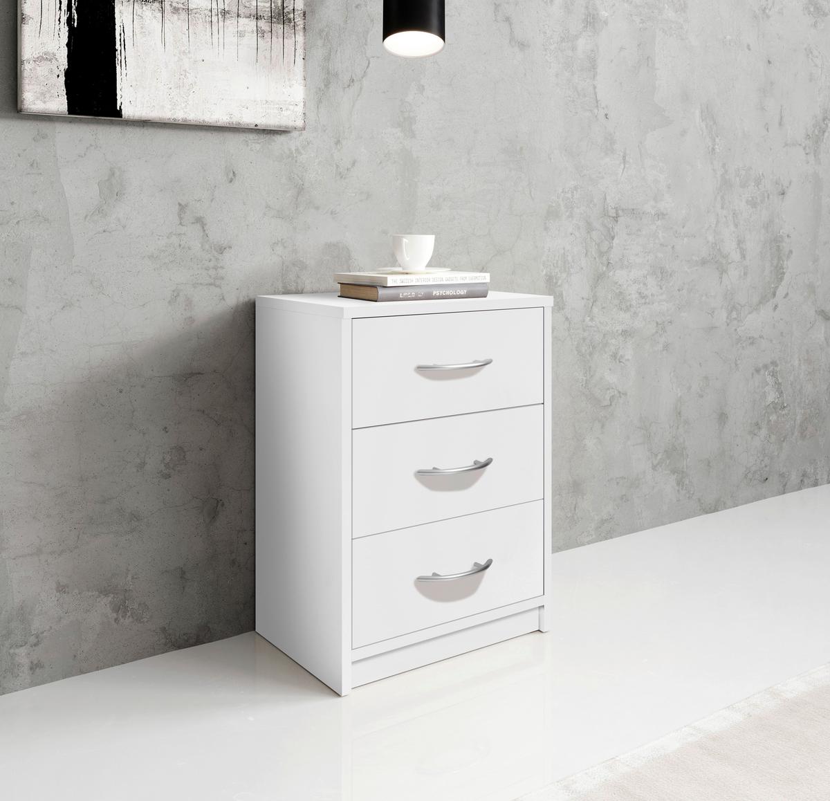 Nachtkästchenweiß H: 54 cm Pepe - Weiß, Basics (38,5/54/28,2cm) - P & B