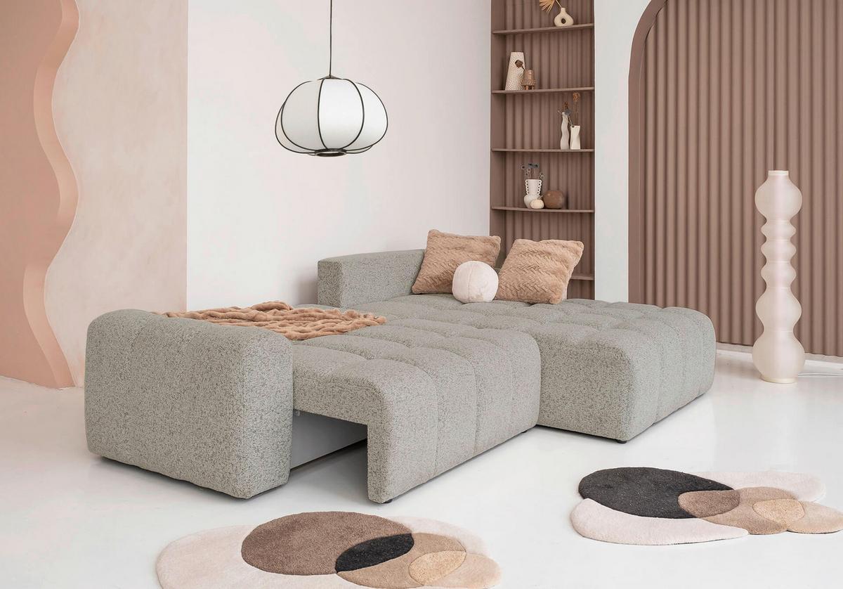 Ecksofa Lulu Grau S: 268x184cm - Schwarz/Grau, Design, Textil (268/184cm) - MID.YOU