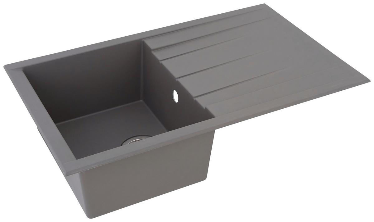 Spüle Respekta Houston Kunststein Bxt: 80x50 cm - Grau, Trend, Glas/Kunststoff (80/21/50cm) - Respekta