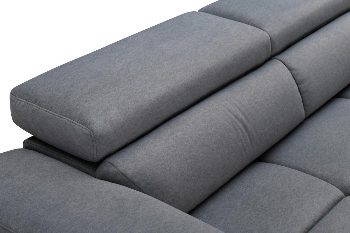 Ecksofa mit Relaxfunktion Captain - Silberfarben/Grau, MODERN, Holz/Textil (294/182cm) - Livetastic