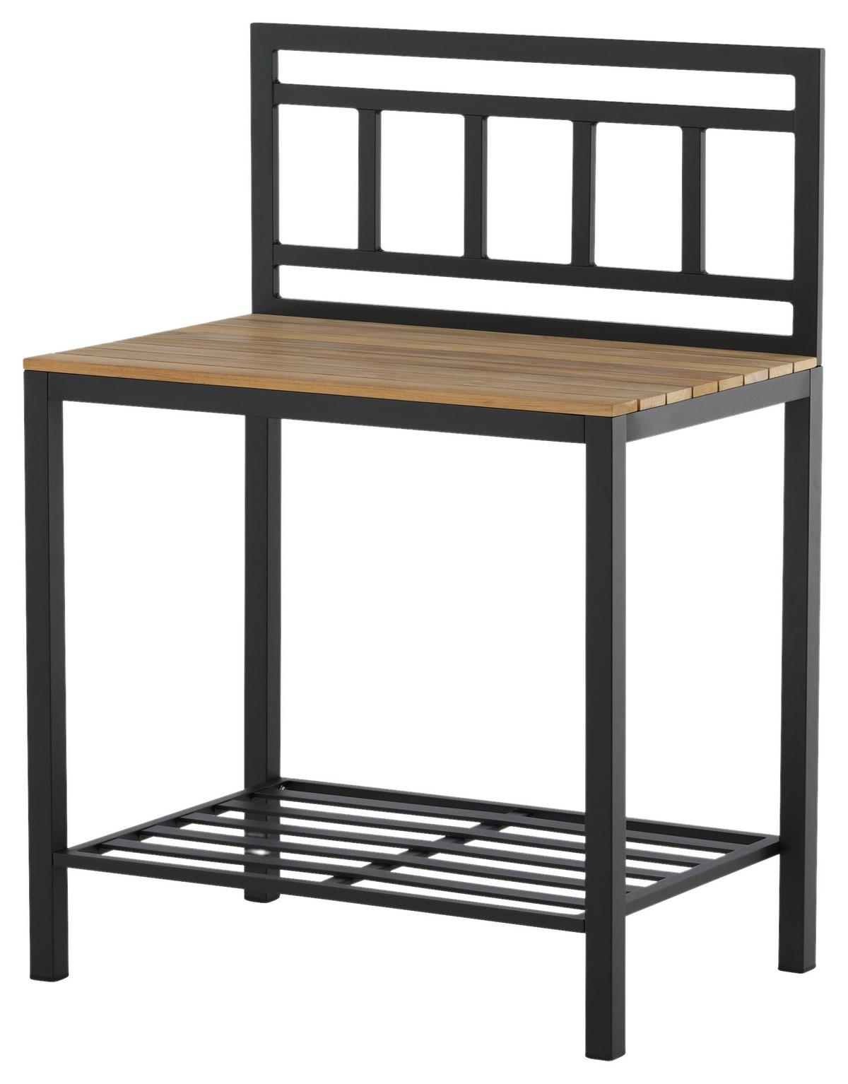 Outdoorküche Mexico - Schwarz/Teakfarben, KONVENTIONELL, Holz/Metall (90/127/60cm) - Gardenson