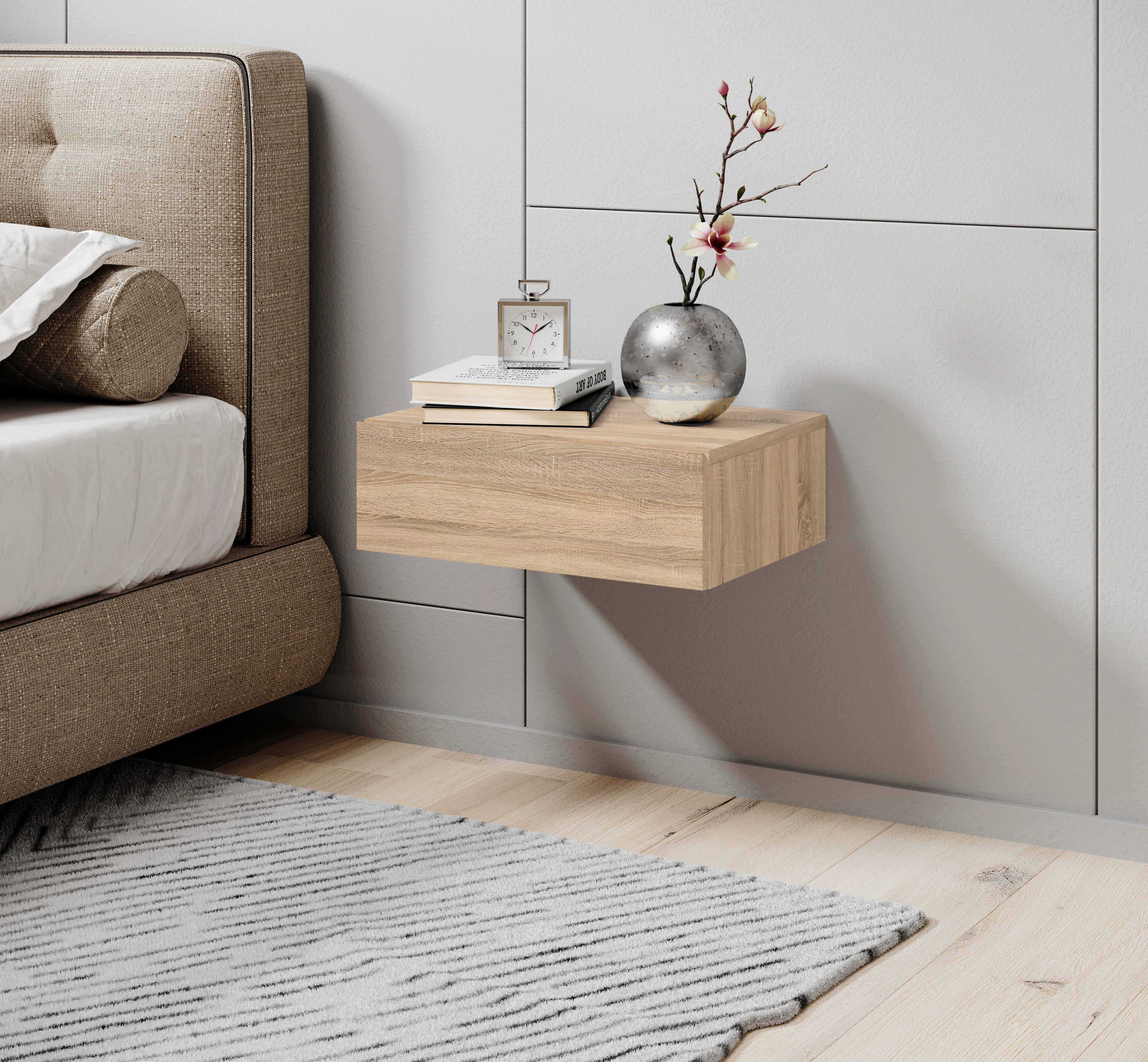 Nachkästchen Eichefarben H: 14 cm Tajo - Eichefarben/Sonoma Eiche, MODERN, Holzwerkstoff (42/14/30cm) - Livetastic