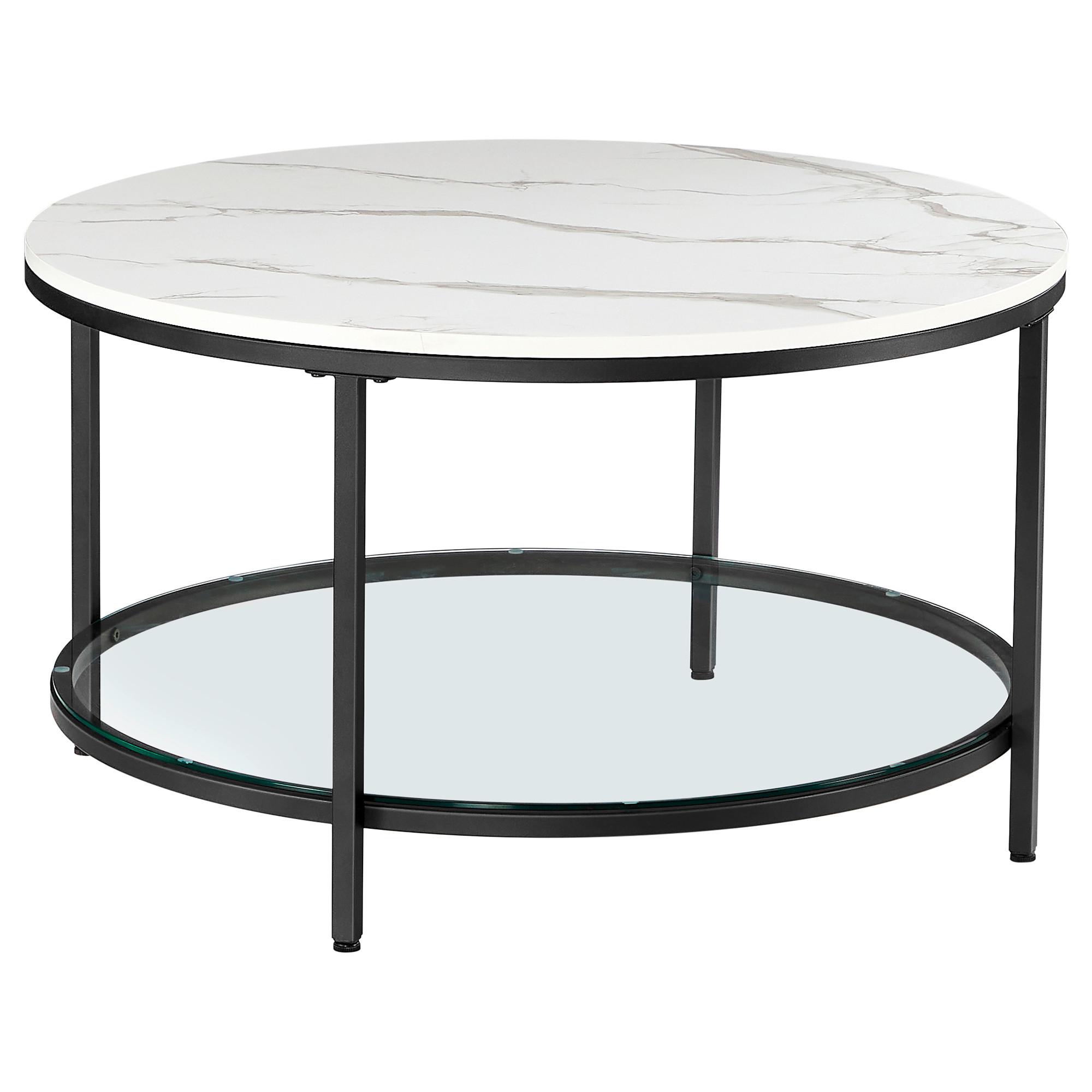 Couchtisch Schwarz, Weiß B: 80 cm - Schwarz/Weiß, Trend, Glas/Holzwerkstoff (80/45/80cm) - MID.YOU
