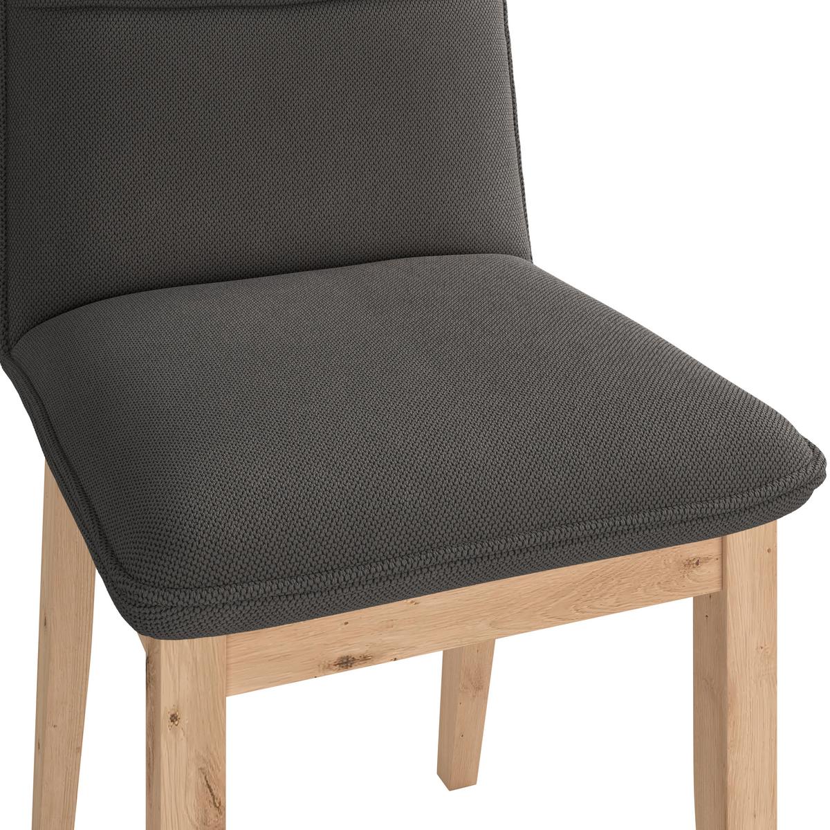 Vierfußstuhl Beluna Ii Webstoff Anthrazit, B: 47cm - Eichefarben/Anthrazit, KONVENTIONELL, Holz/Textil (47/91/56cm) - James Wood