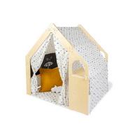 Spielhaus Thilda, inkl. Stoffdach - Birkefarben/Multicolor, Basics, Holz/Textil (119/122/94cm) - Pinolino