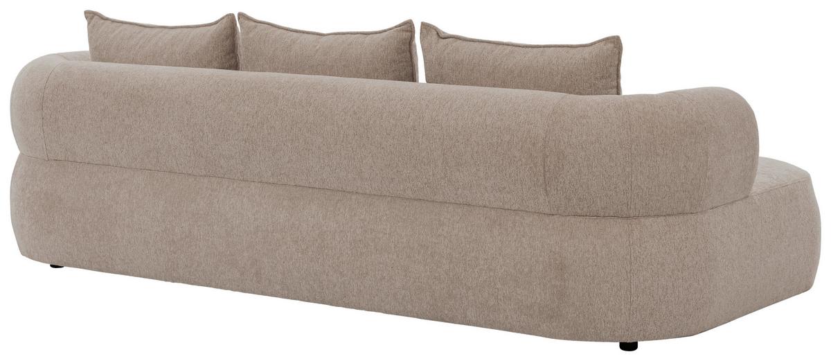 Bigsofa Ferro Hellbraun B: 240 cm - Hellbraun/Schwarz, Design, Textil (240/76/122cm) - Livetastic