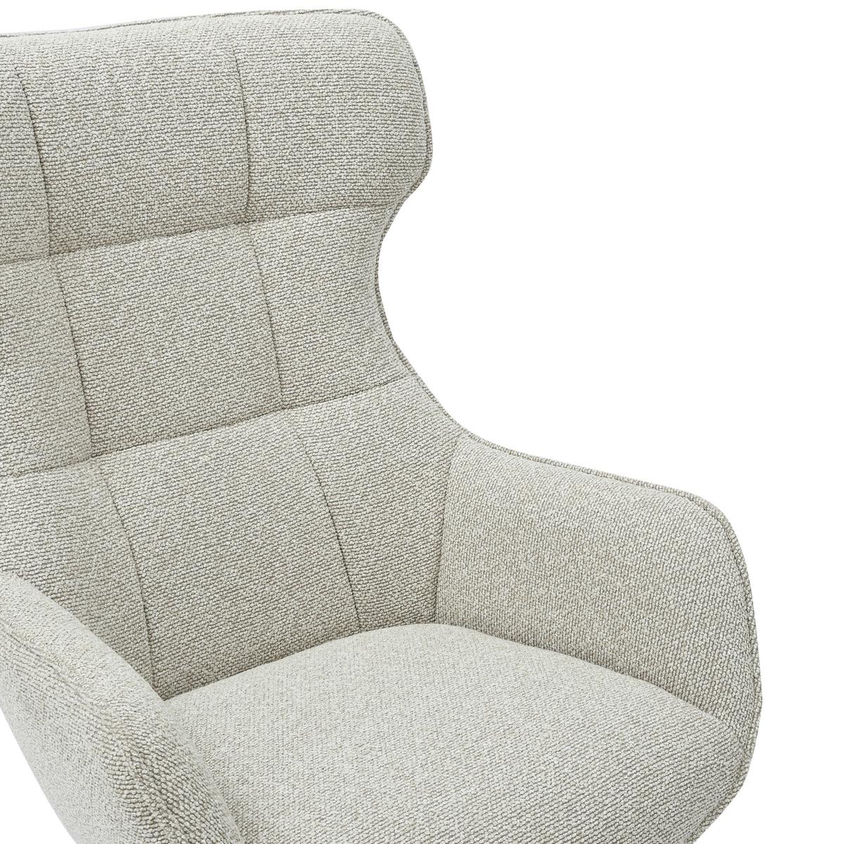 Relaxsessel Bogota Beige, 360° Drehbar - Beige/Schwarz, MODERN, Textil/Metall (76/101/86cm) - Luca Bessoni