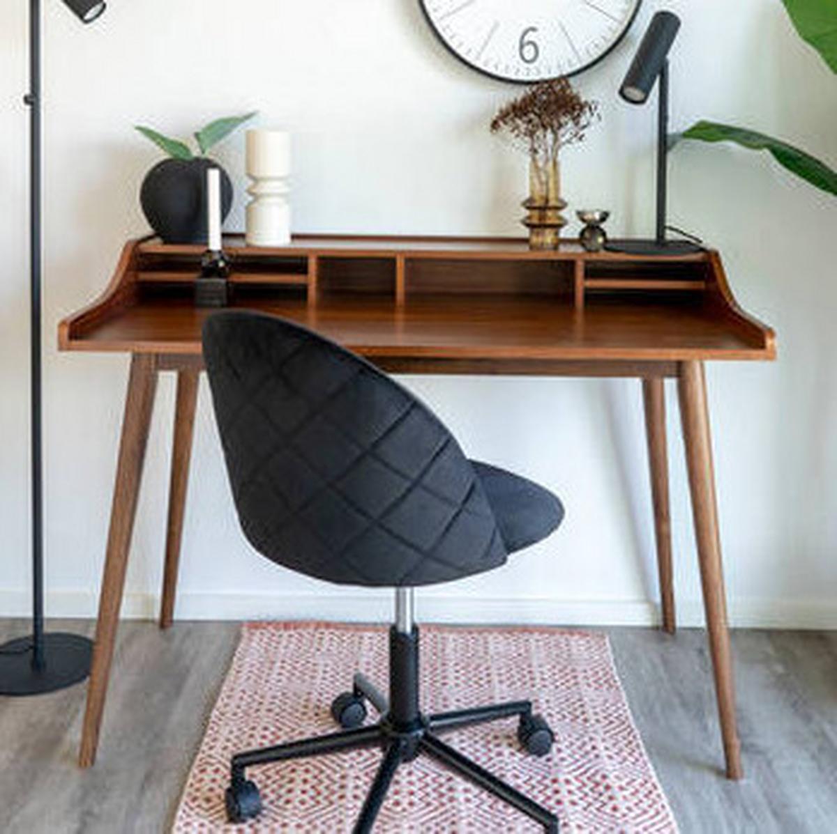 Drehstuhl Geneve Schwarz B 55 Cm - Schwarzchrom/Schwarz, MODERN, Kunststoff/Textil (55/73-87/55cm) - MID.YOU