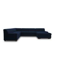 Wohnlandschaft Norma mit Schlaffunktion Blau - Wengefarben/Blau, Design, Textil (212/328/153cm) - MID.YOU