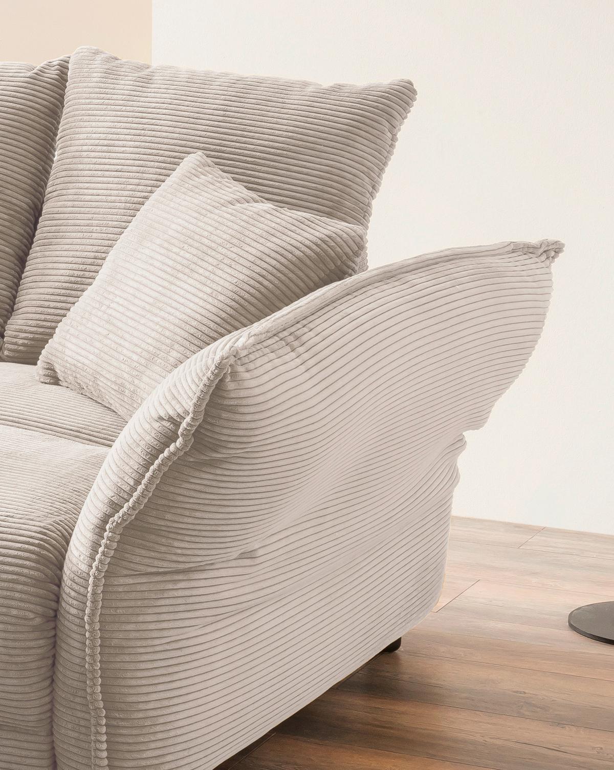 Bigsofa Pera, Beige B: 242 Cm - Chromfarben/Beige, MODERN, Textil (242/71/90/131cm) - Livetastic