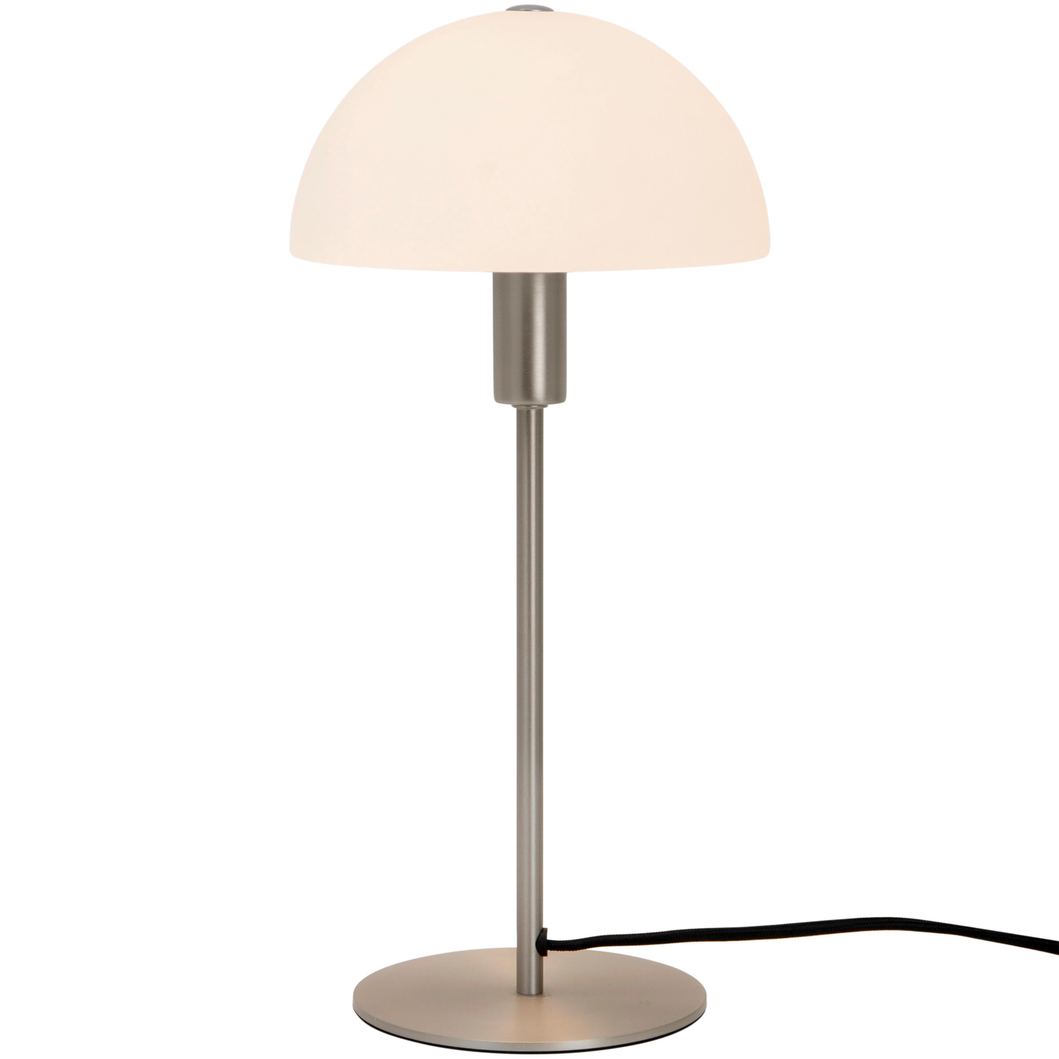 Tischleuchte Ellen Weiß Nickelfarben L:20cm - Weiß/Nickelfarben, Basics, Glas/Metall (20/20/41,5cm) - Nordlux