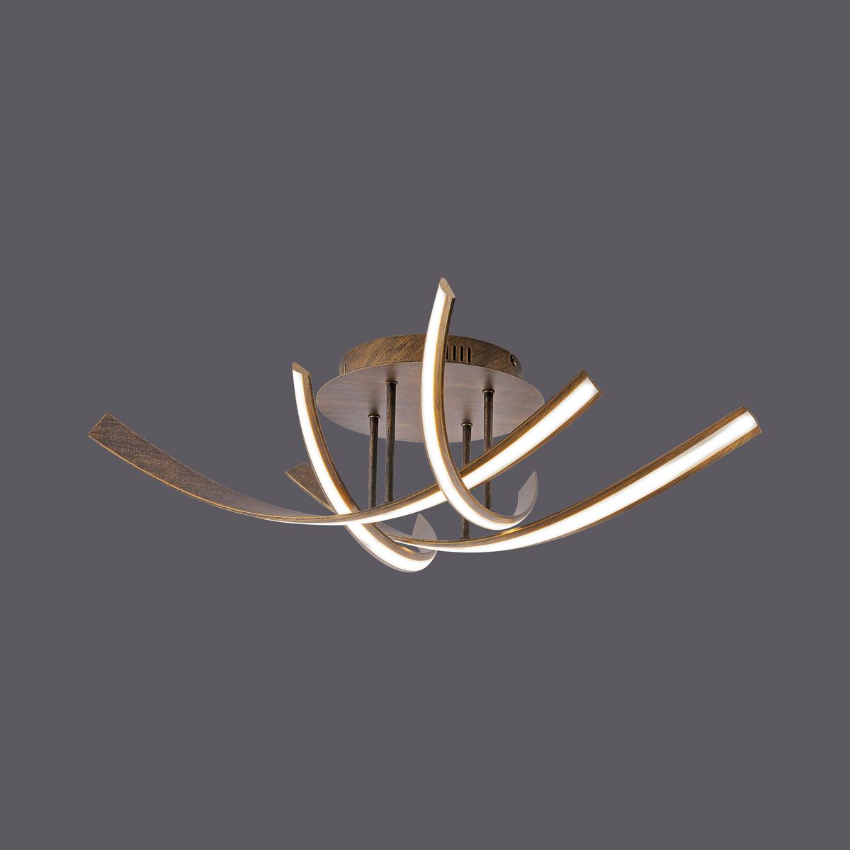 LED-Deckenleuchte Linda L: 73 cm 4-Flammig, dimmbar - Rostfarben, Design, Metall (73/73/20cm) - Paul Neuhaus