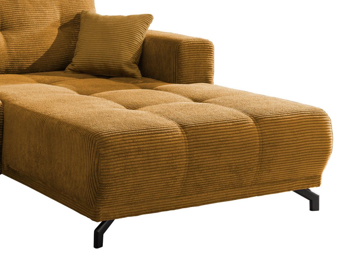 Ecksofa Restato Goldfarben S: 246/177 cm - Goldfarben/Schwarz, MODERN, Holz/Textil (246/177cm) - MID.YOU