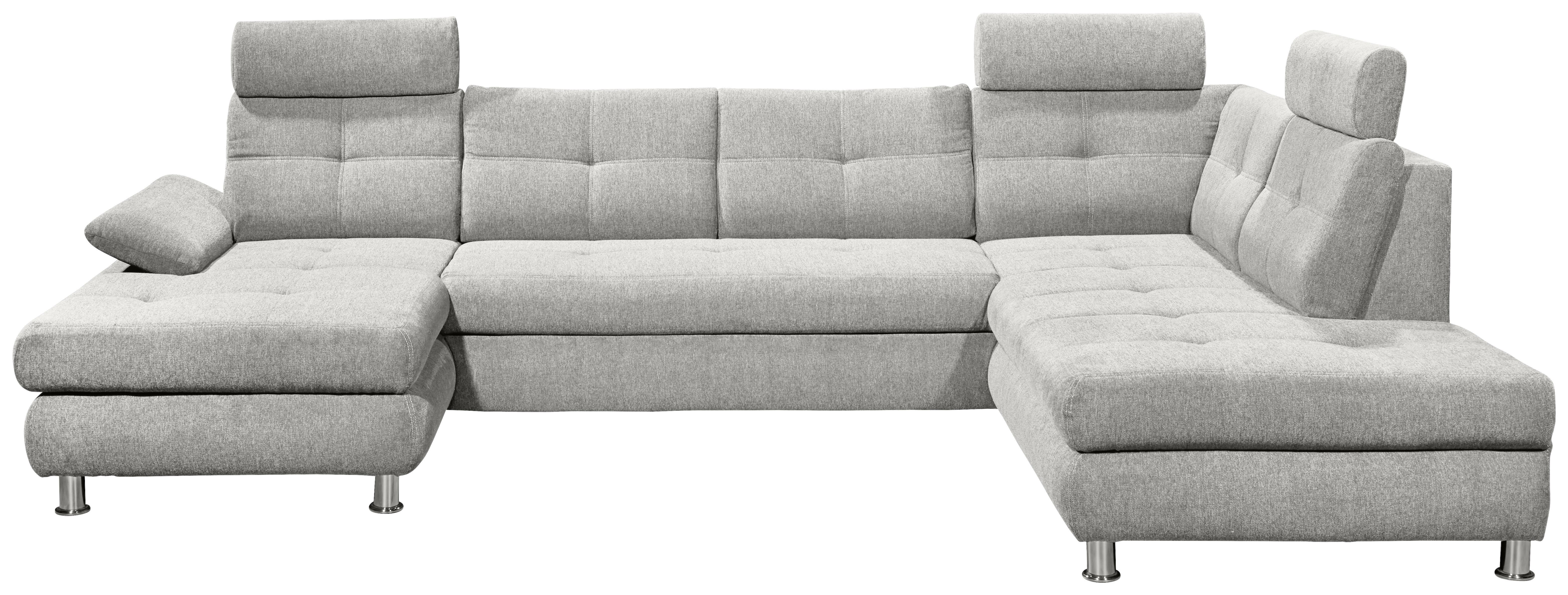Rozkládací Sedací Souprava Ve Tvaru U Alba, Světle Šedá - barvy stříbra, Moderní, textil/plast (177/349/233cm) - MID.YOU