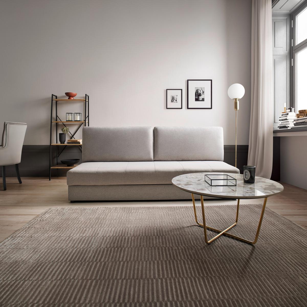 Rozkladacia pohovka CLAUDIO - čierna/svetlosivá, Modern, drevo/textil (200/85/93cm) - Livetastic