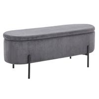 Hockerbank Grau B: 110 Cm - Schwarz/Grau, MODERN, Textil (110/44/40cm) - Livetastic