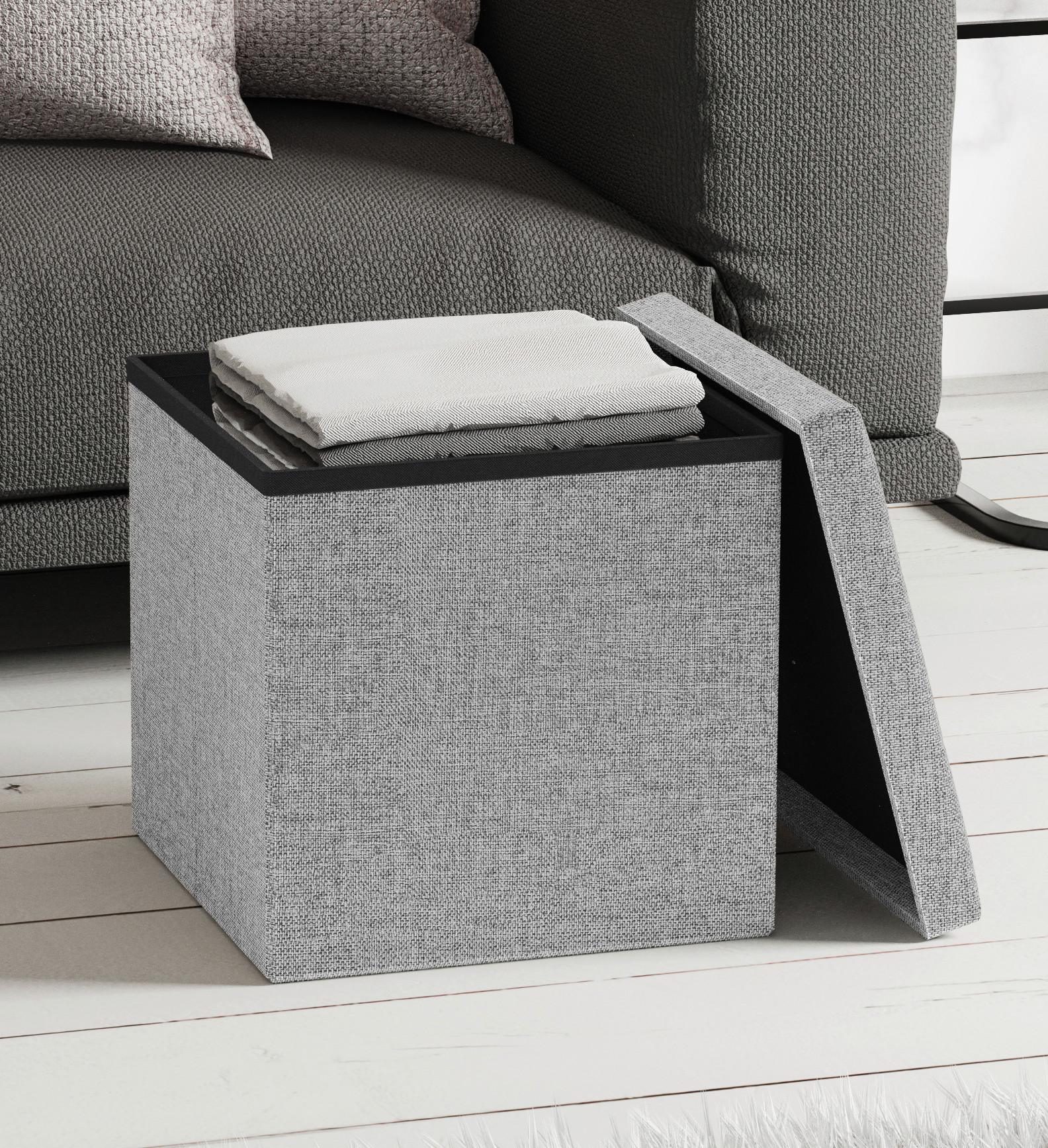 Sitzbox Boxas Hellgrau B: 38 cm - Hellgrau, Basics, Holzwerkstoff/Kunststoff (38/38/38cm) - MID.YOU