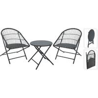 Gartenset Gartentischset Margit - Anthrazit, Basics, Metall (14.5/82/62cm)