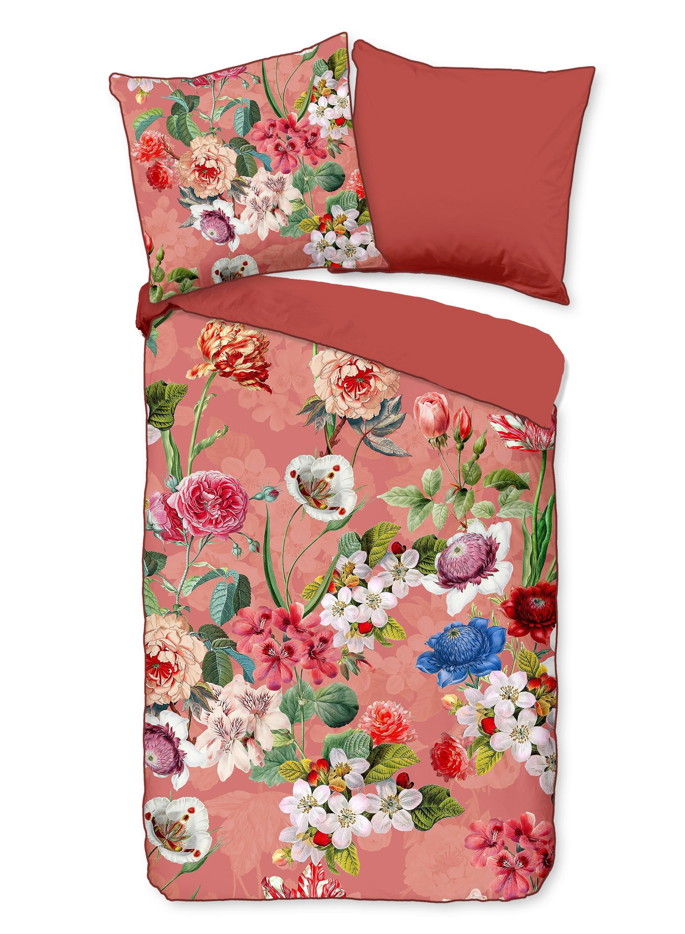 Bettwäsche Amalia Rot Terracotta 135x200 cm - Rot/Terracotta, Natur, Textil (135/200cm)
