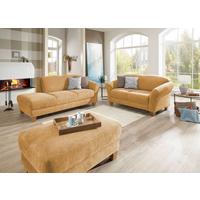 2-Sitzer-Sofa Gotland senfgelb Rücken echt, 163x84x89 cm - Senfgelb/Naturfarben, KONVENTIONELL, Textil (163/84/89cm) - Sit & More