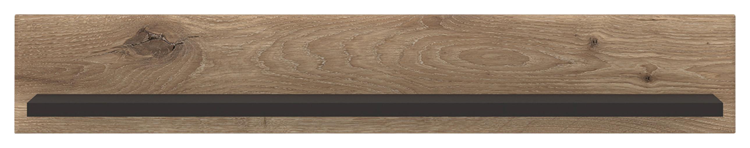 Wandboard Grano Eichefarben B: 117,6 cm - Eichefarben/Dunkelgrau, Trend, Holzwerkstoff (117,6/19,6/21,9cm)