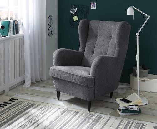 Sessel B: 78 cm Sessel Oskar Anthrazit