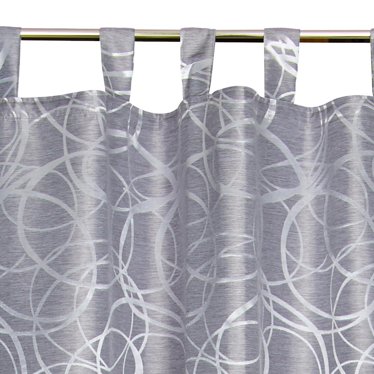 Vorhang Mit Schlaufen Und Band Linda 140x255 Cm Silber - Silberfarben, KONVENTIONELL, Textil (140/255cm) - Ondega