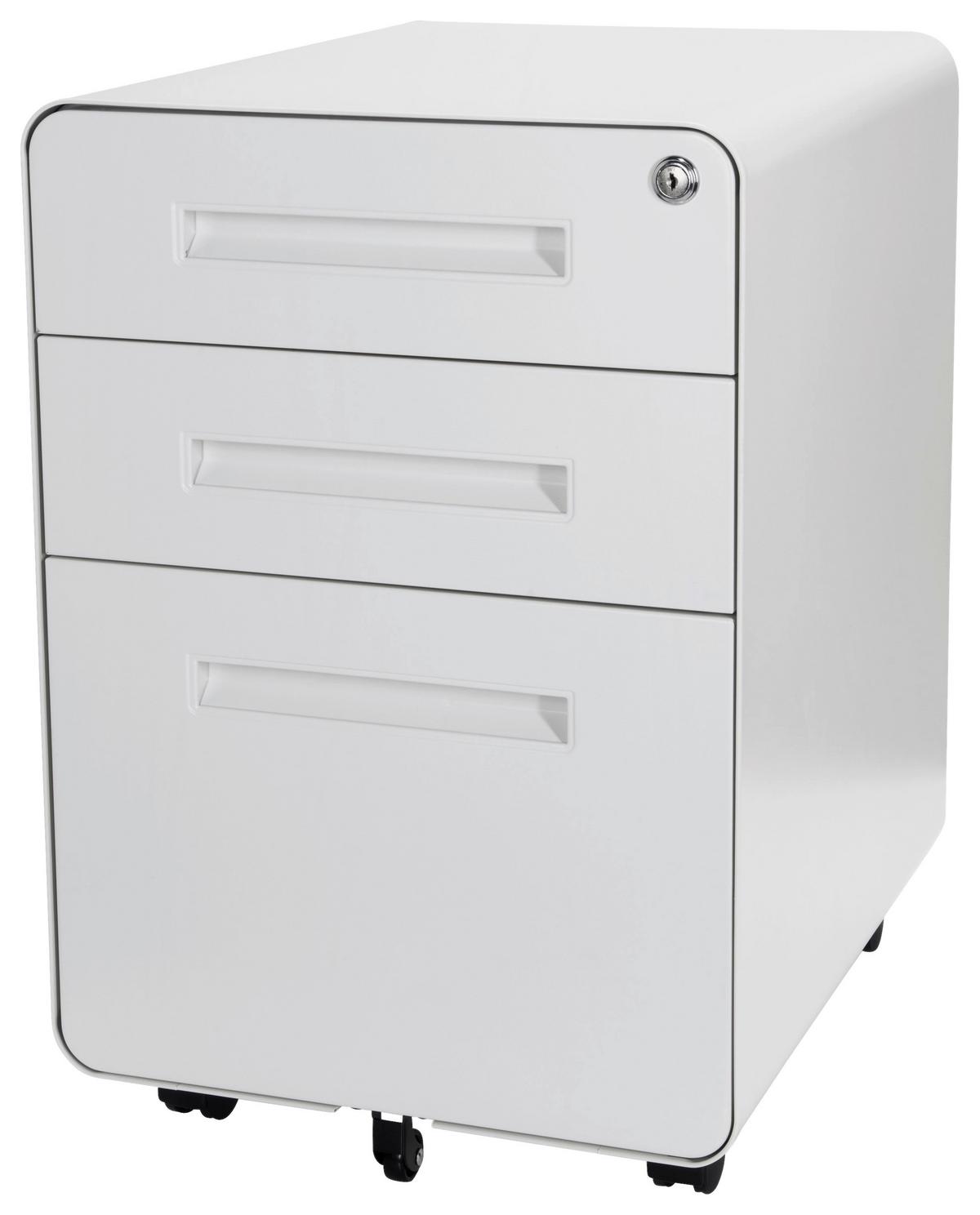 Rollcontainer Color Plus I Weiß - Weiß, MODERN, Kunststoff/Metall (40/60/50cm) - MID.YOU