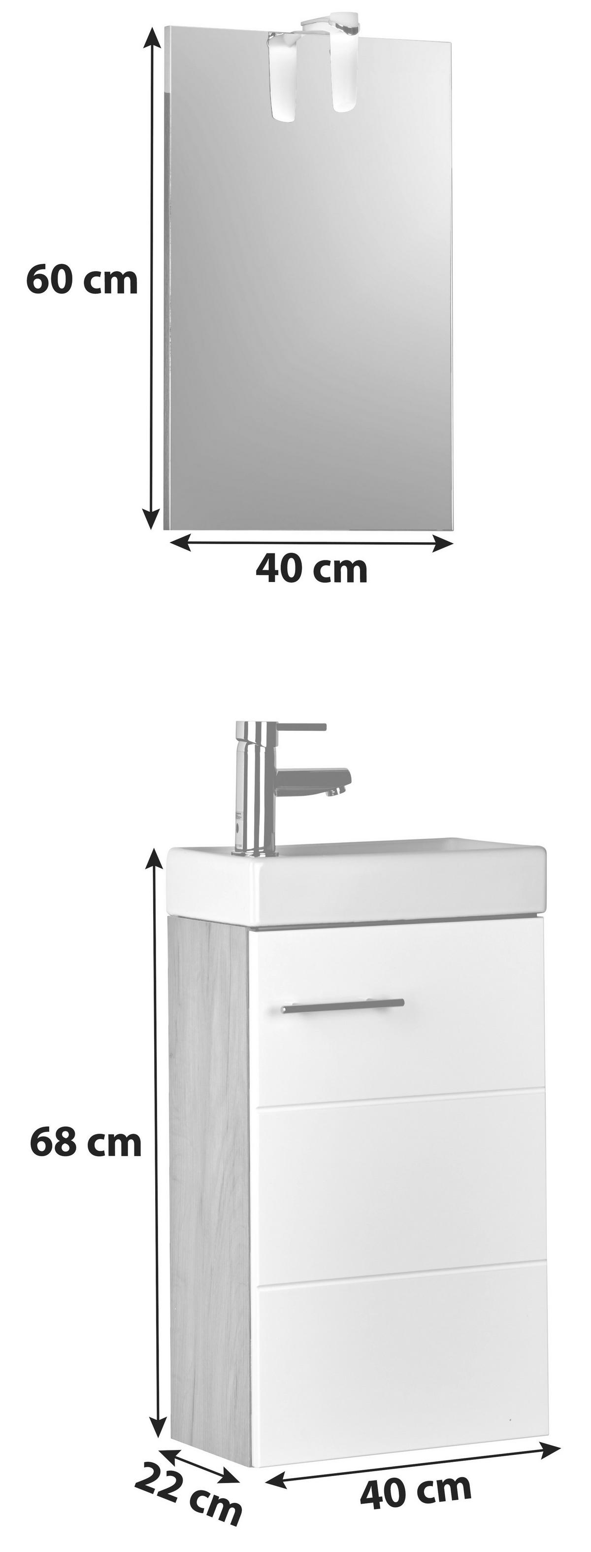 Vendégfürdő Kim - fehér, Basics, faalapú anyag (40/68/22cm) - MID.YOU