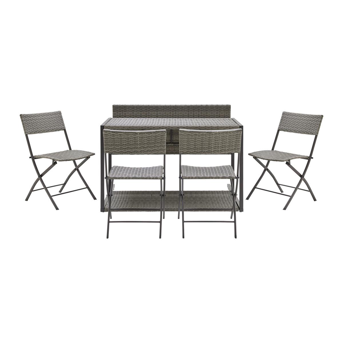 Sada na balkon MARIO hnědá - šedavě hnědá, Moderní, kov/textil (120/75/105cm) - Bessagi Garden