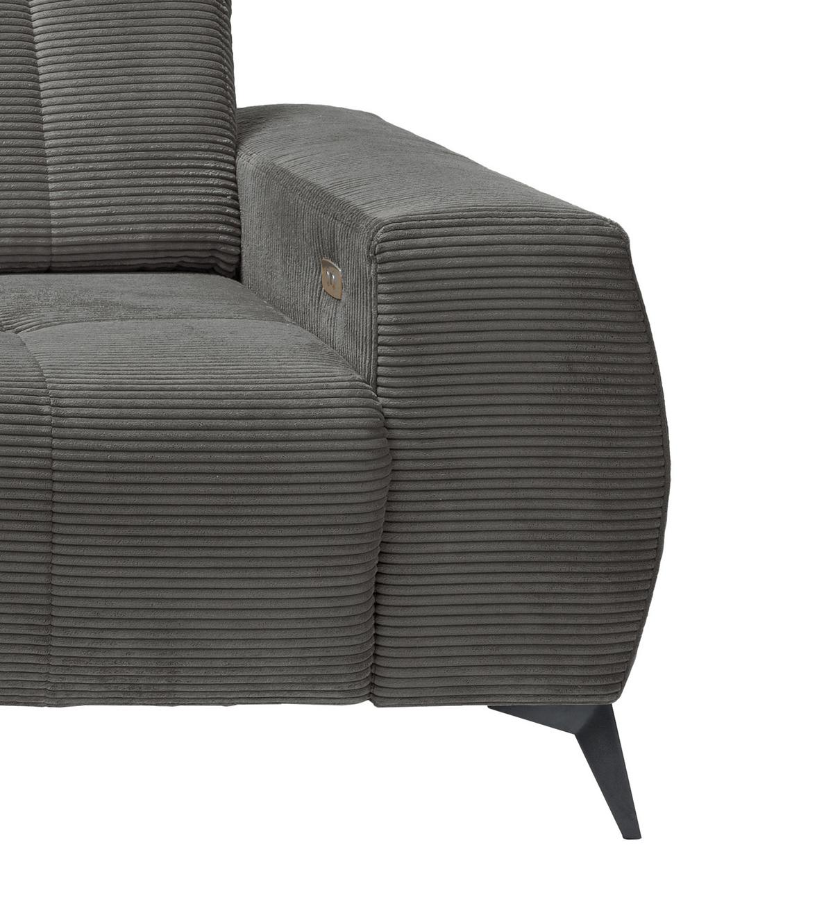 Ecksofa Mit Usb Anschluss Sano, Grau, S: 258x180 Cm - Schwarz/Grau, MODERN, Textil (258/180cm) - Livetastic