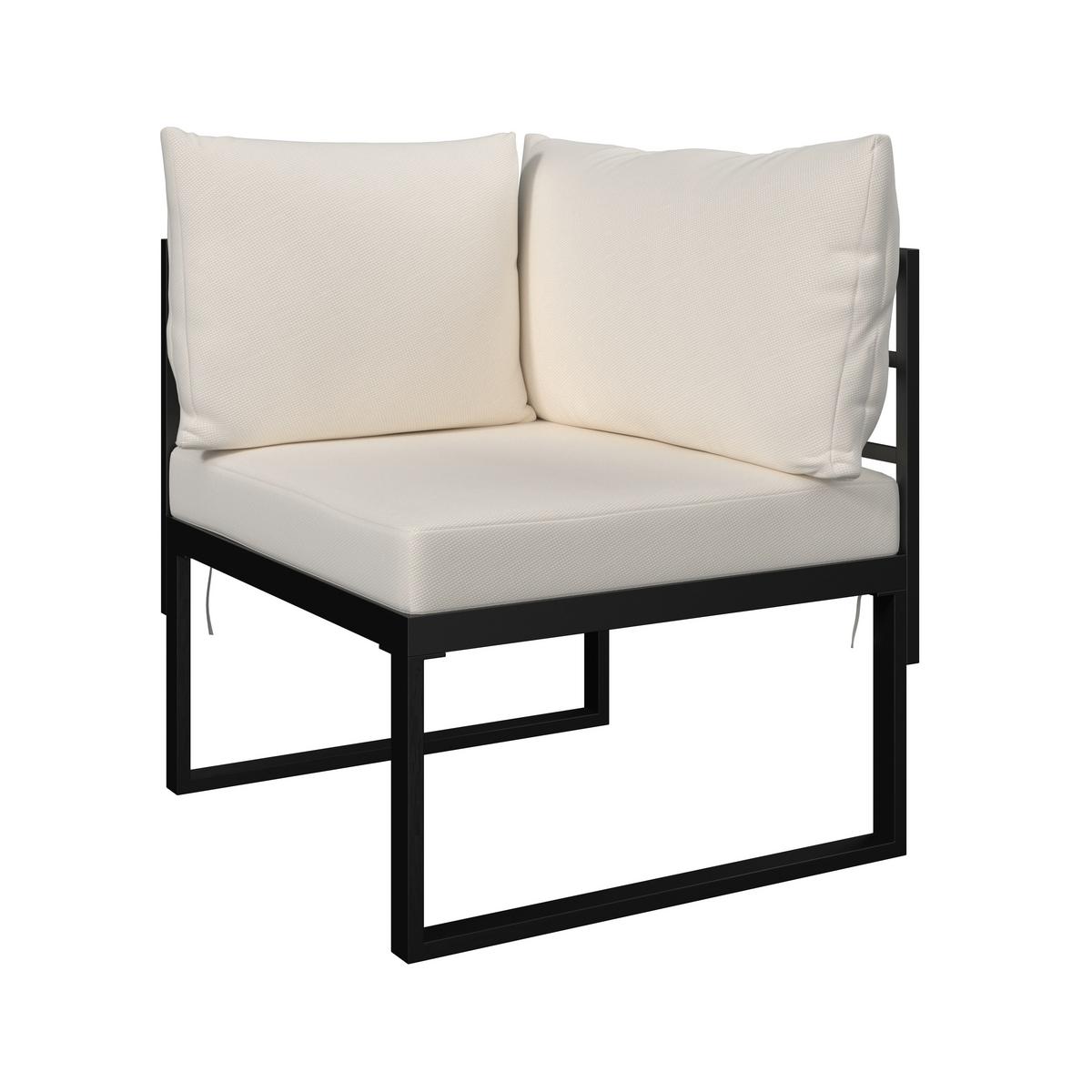 TERASOVÁ SEDACIA SÚPRAVA ADRIANO - čierna/farba akácie, Modern, kov/drevo - Bessagi Garden