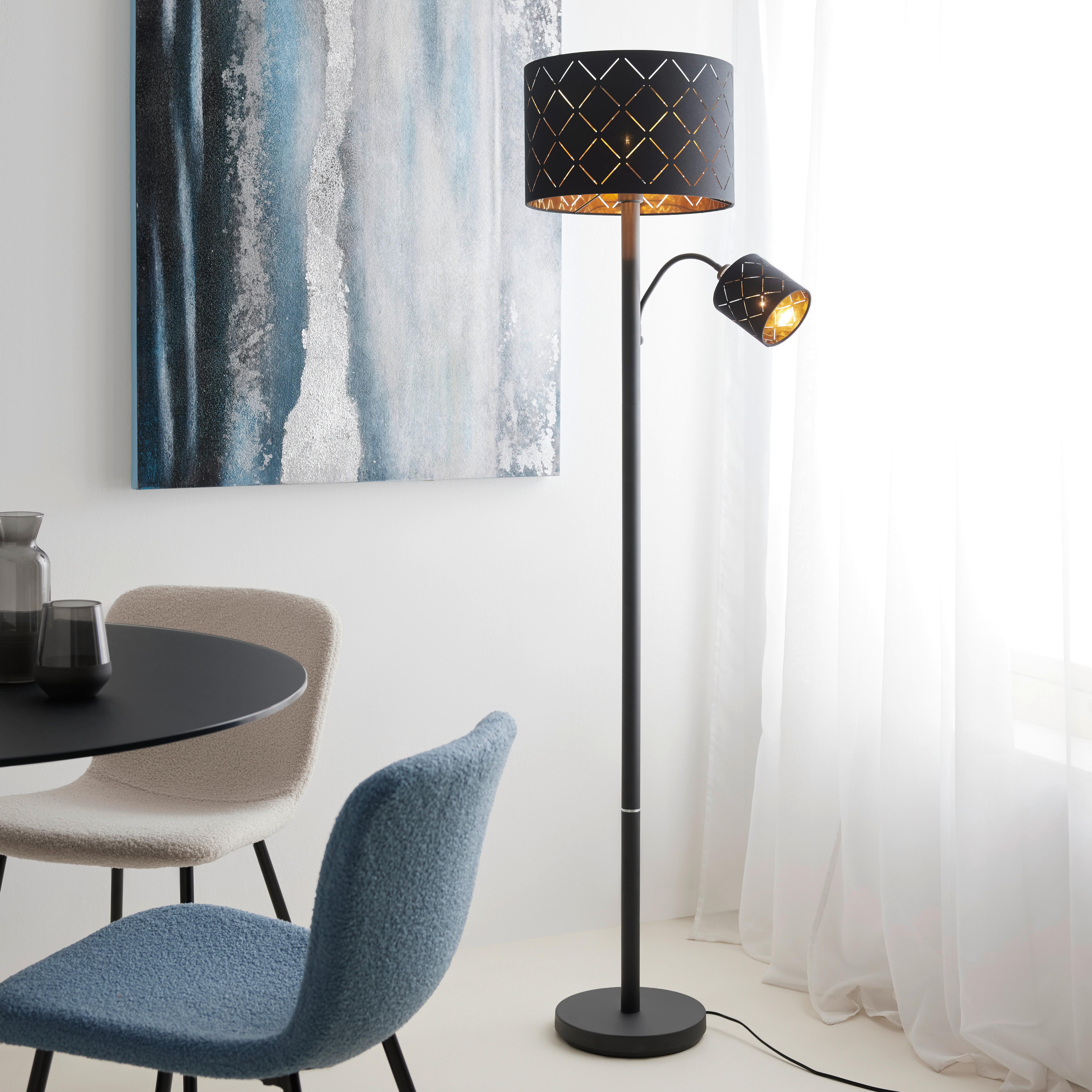 STOJACÍ LAMPA Manfried, 35/162cm - černá, Moderní, kov/textil (35/162cm) - Mömax
