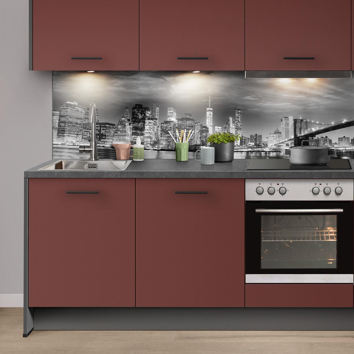 Küchenblock in Rot & Grau » online kaufen